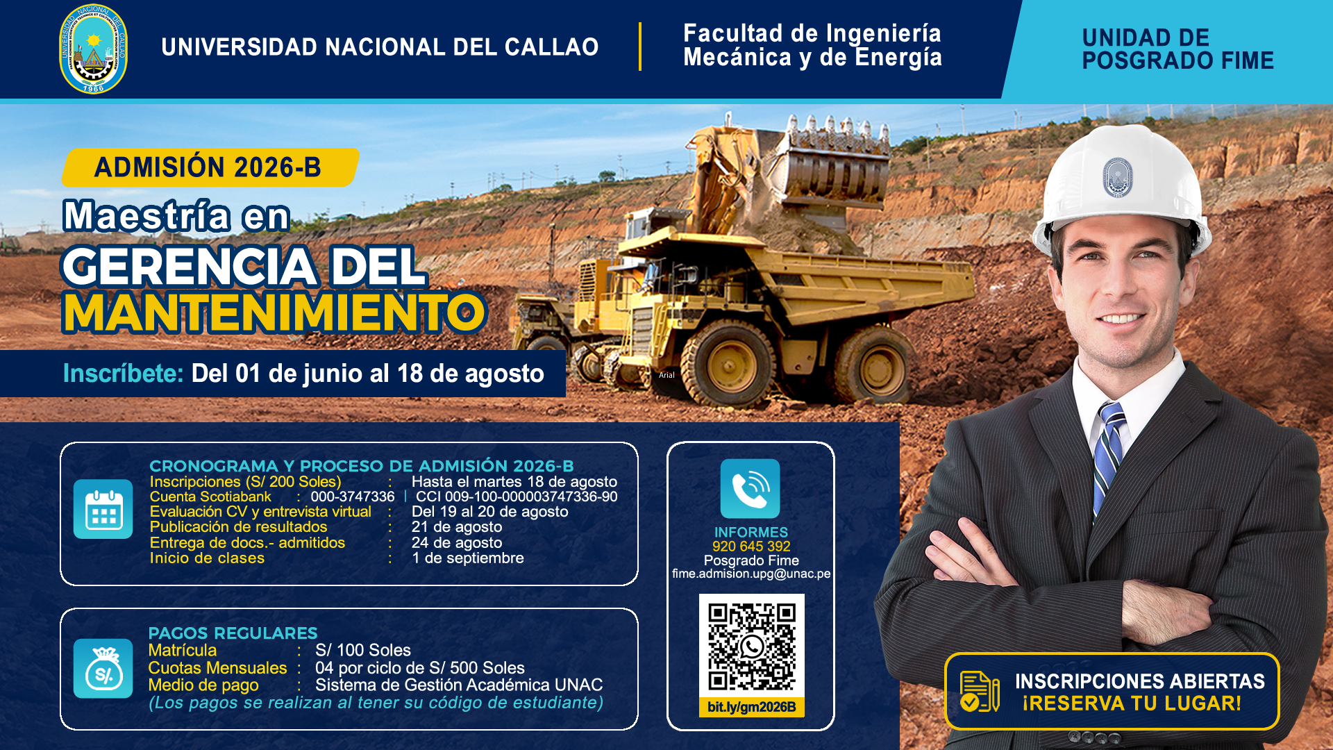 Admisión 2026-B Maestría en Gerencia del Mantenimiento